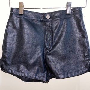 Black Faux Leather Shorts